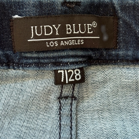 Judy Blue Pull On Super Flare Jeans Size 7/28 JB88136 Denim Dark Wash Stretch - Picture 4 of 8
